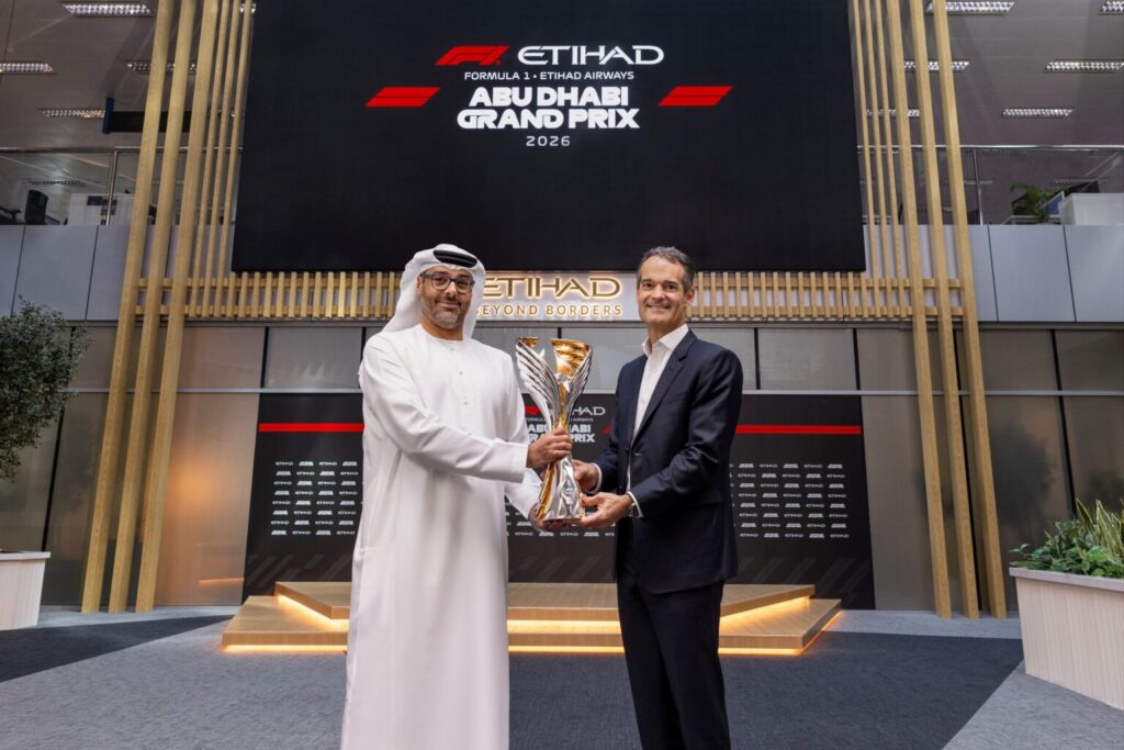 Abu Dhabi Grand Prix trophy touches down at Etihad Airways ahead of F1 season finale